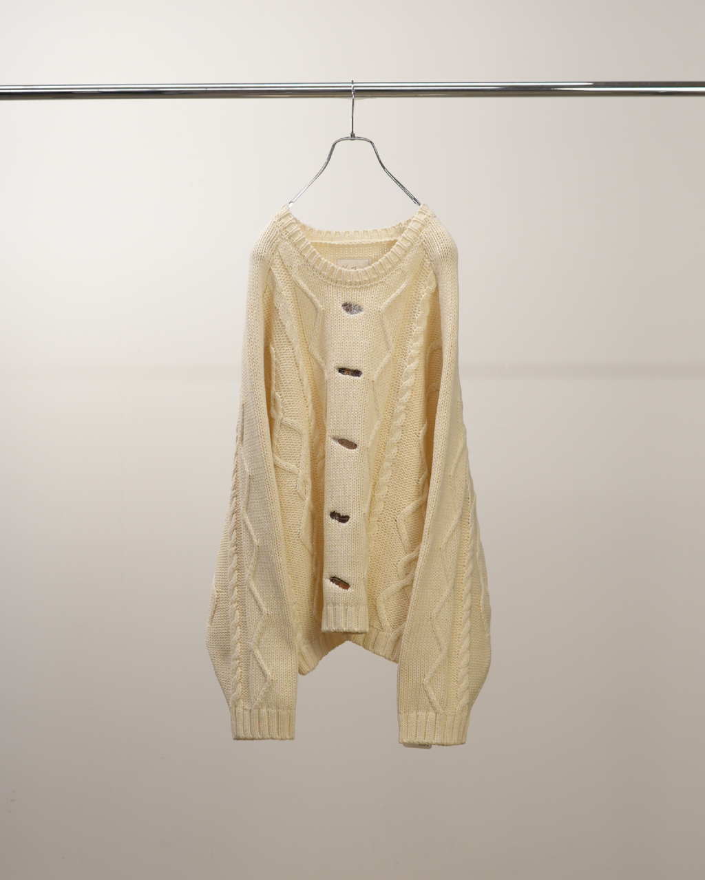 EMBROIDERY CABLE STITCH KNIT(OFF WHITE) – ANCELLM