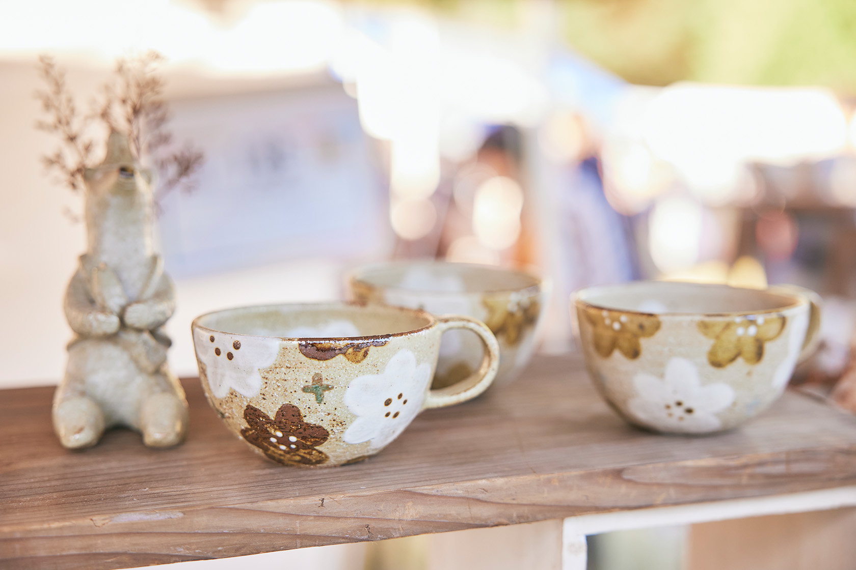 信楽焼に使う3種類の土をミックスするやさしい陶器の作品たち -kumoma