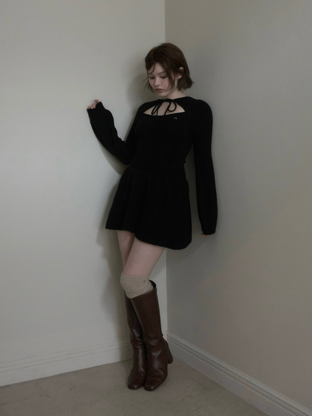 ANDMARY】Amy cable flare mini dress