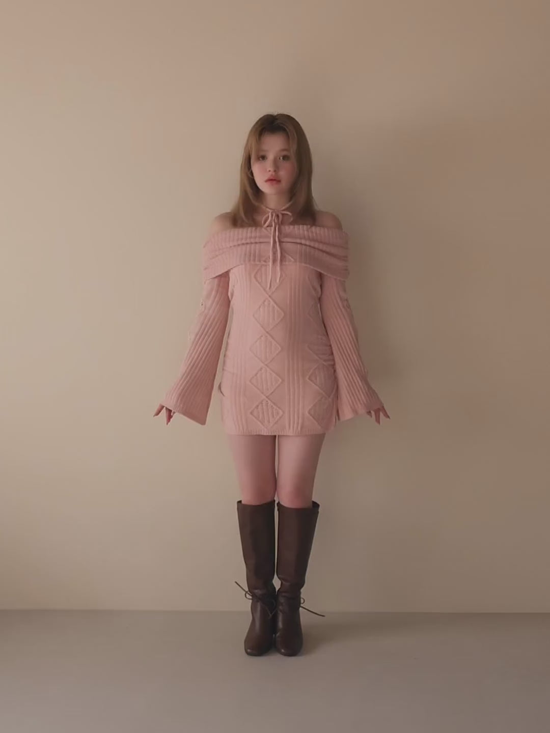 ANDMARY】Cameron cable knit mini dress