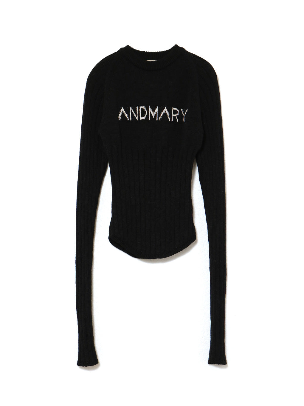 ANDMARY Mary logo knit tops black 黒 ANDMARY】Mary logo knit tops