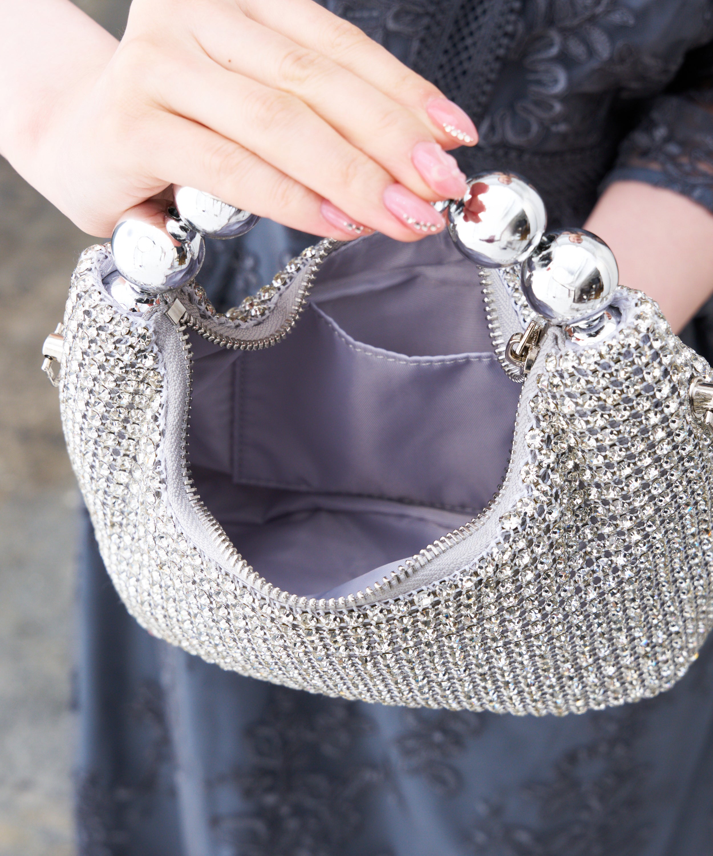 Pearl Handle Rhinestone Bag - Elegant Style – Lien lab.