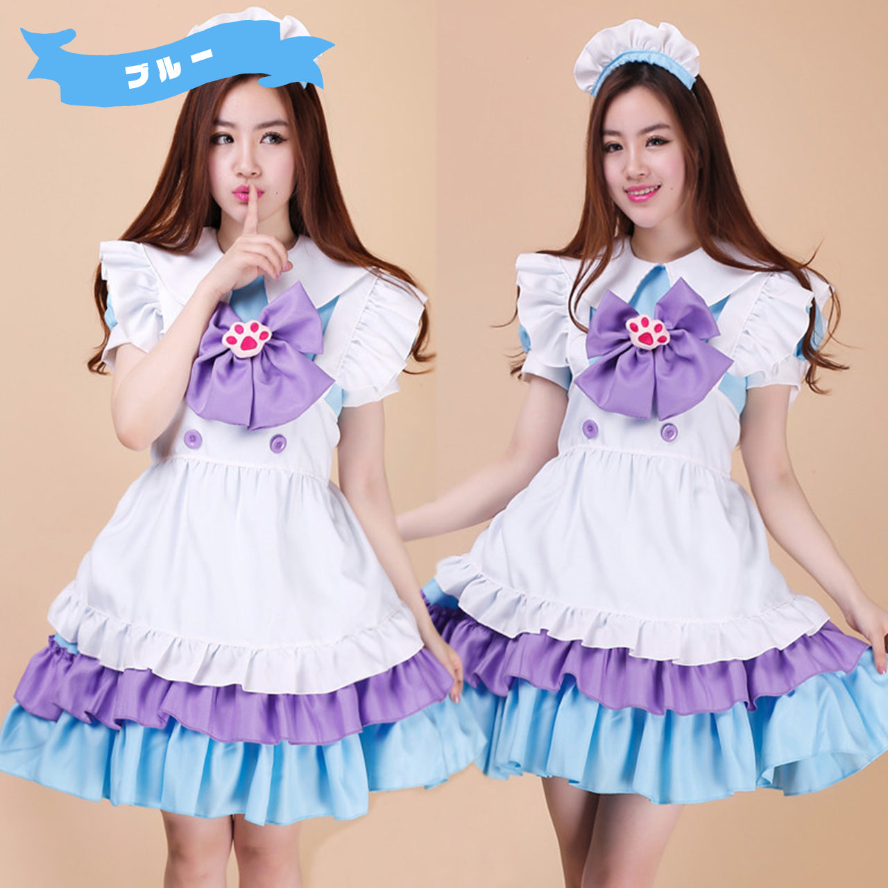 大きいサイズ レディース｜トゥインクル肉球メイド服ワンピ―ス (2L/3L