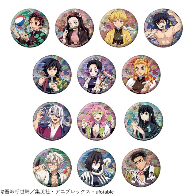 鬼滅の刃】冨岡義勇 ハート缶バッジ ナムコ ホログラム 4個 新品未使用