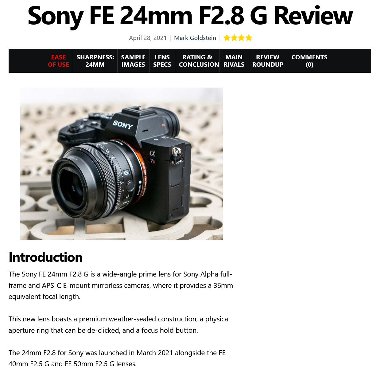 ソニー「FE 24mm F2.8 G」は歪曲が目立つものの高機能な広角レンズ