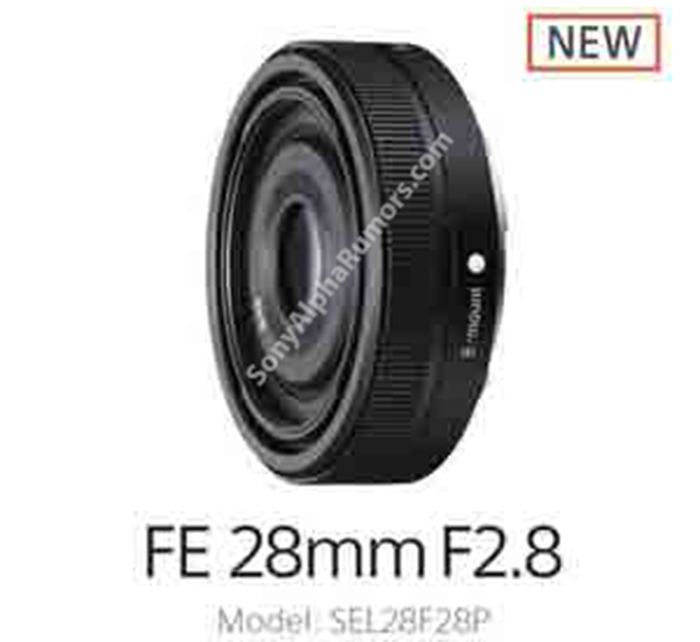 ソニーの新パンケーキレンズ「FE 28mm F2.8」と言われる真偽不明の画像