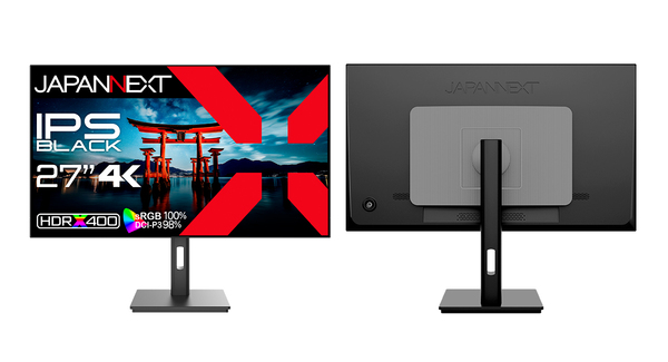 ASCII.jp：JAPANNEXTが27インチIPS BLACKパネル採用 4辺フレームレス4K