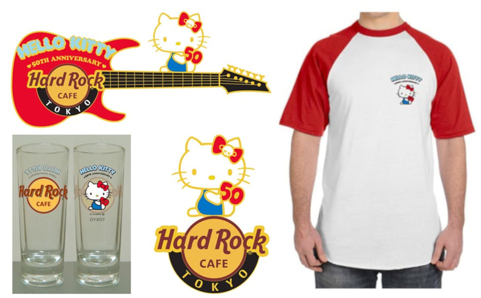 ハードロックカフェ×ハローキティ、各店限定デザインのギター型