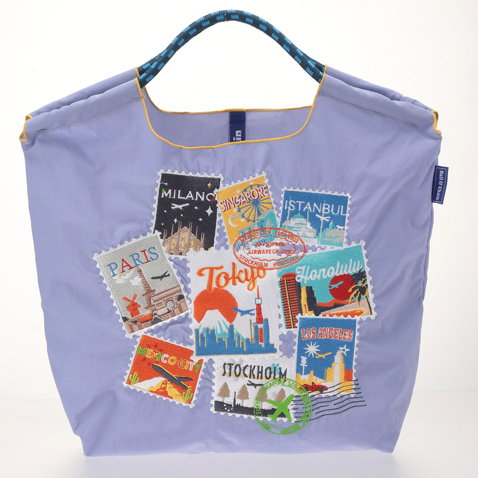 ANA×BALL＆CHAIN、海外切手風デザインのコラボエコバッグ。ANA STORE