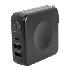 コンセントプラグ付きで6700mAhのモバイルバッテリー、オウルテック