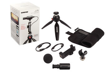 スマホで高音質収録、Shureマイク「MV88+ ビデオキット」。ミニ三脚付