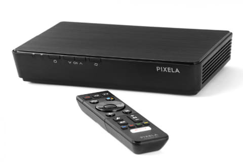 ホテルの客室などを想定したピクセラ「BIZmode」から、Android TV採用