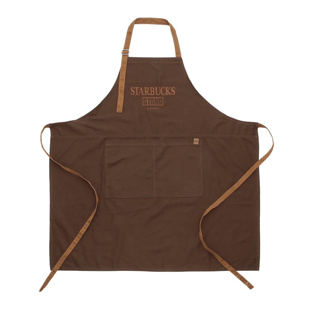 STARBUCKS STAND by BEAMS LOGO ユーティリティ エプロン ブラウン