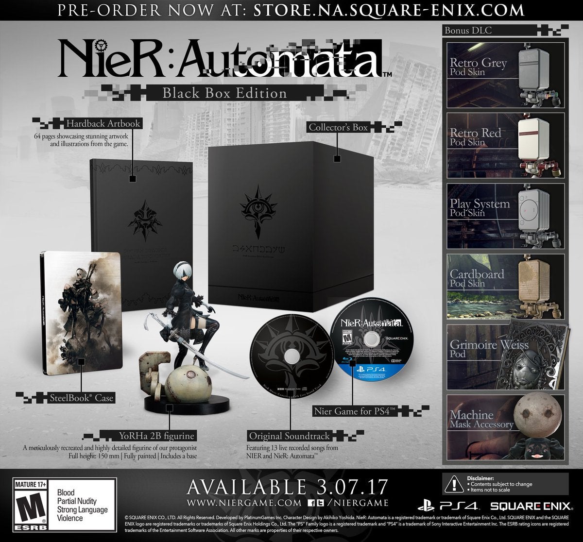 NieR: Automata's 2017 release date confirmed at PSX. Day One and