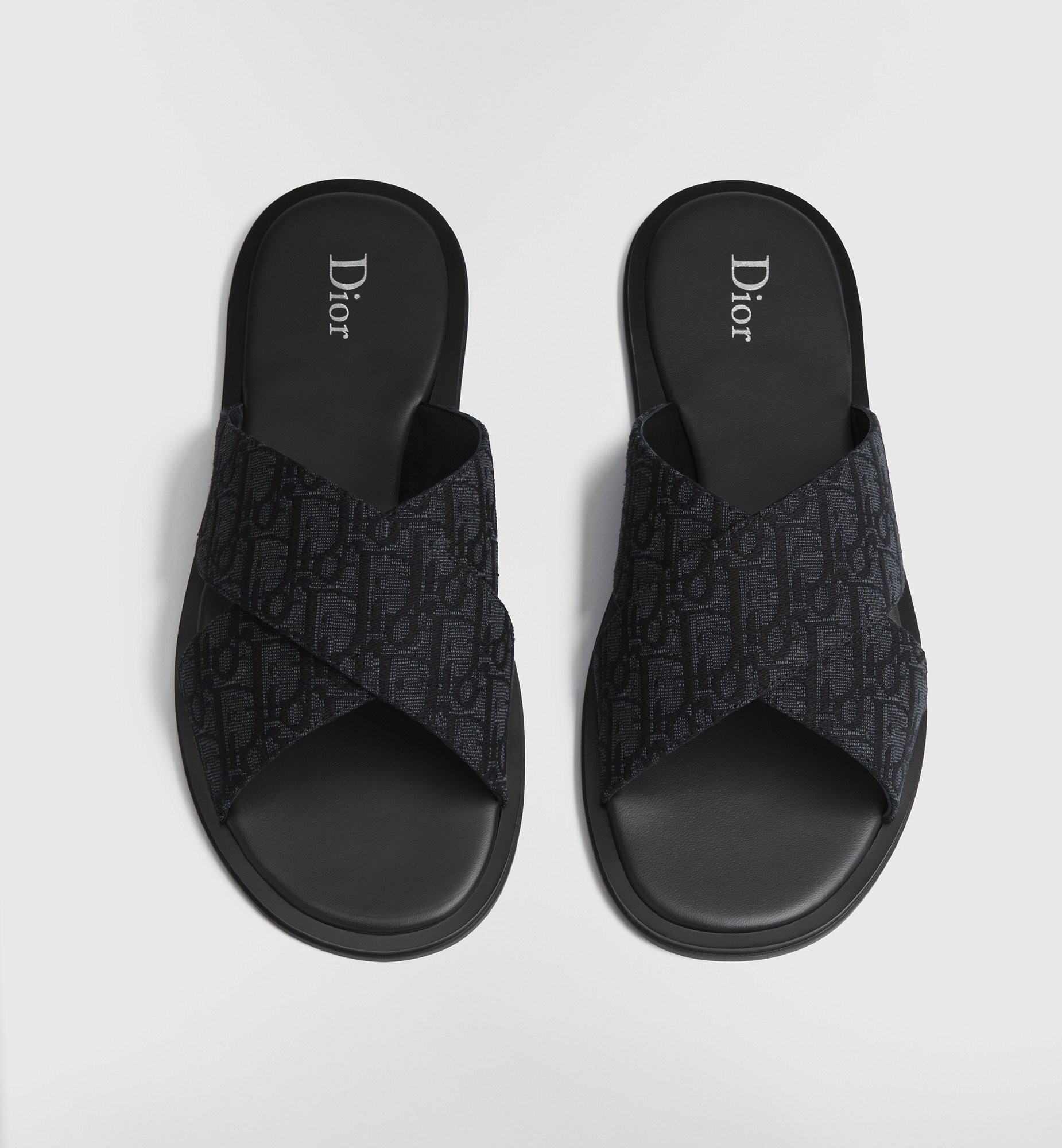 Dior Rivage Sandal Black Dior Oblique Jacquard | DIOR