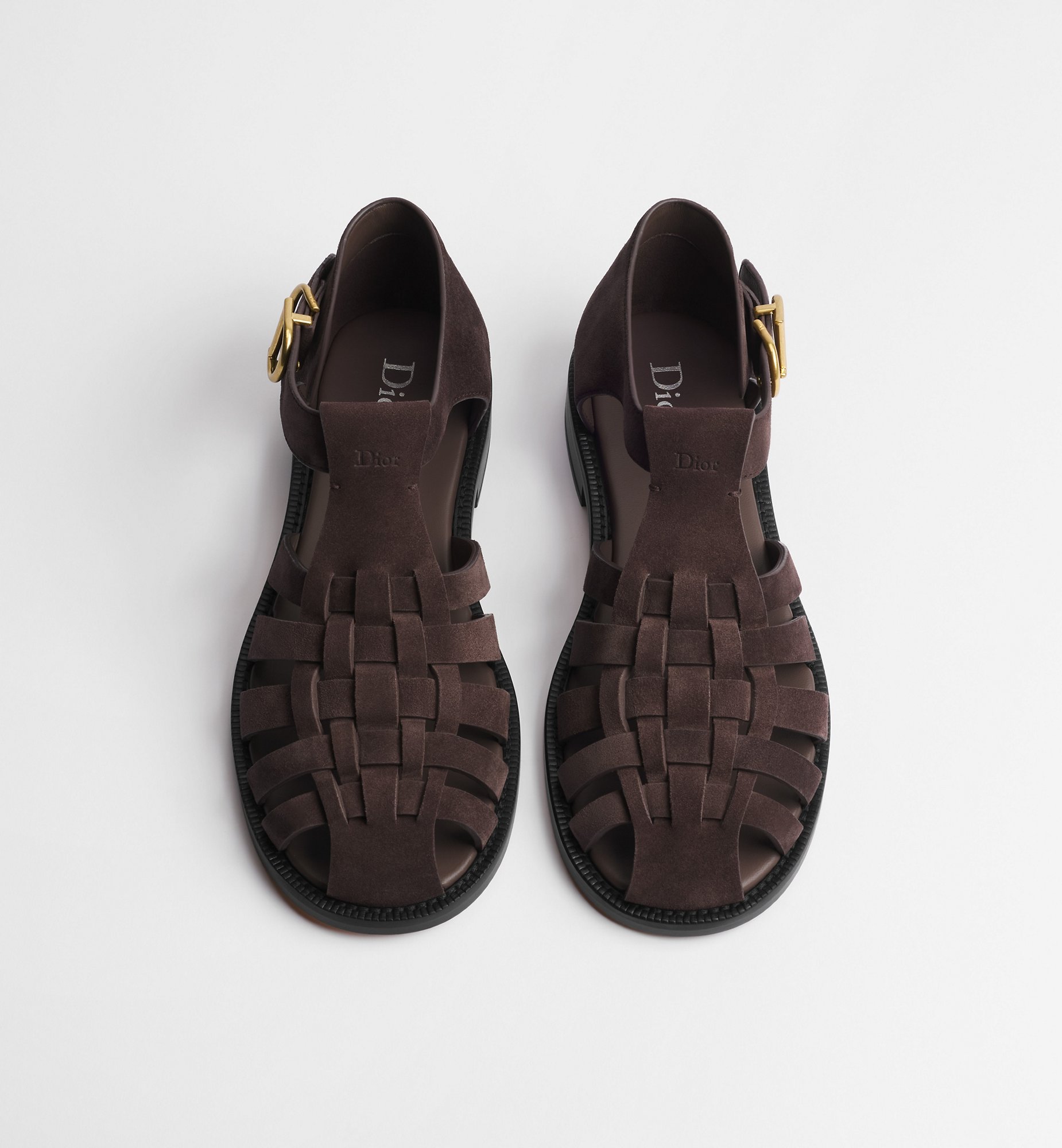 Dior Al Mare Fisherman Sandal Deep Brown Suede | DIOR