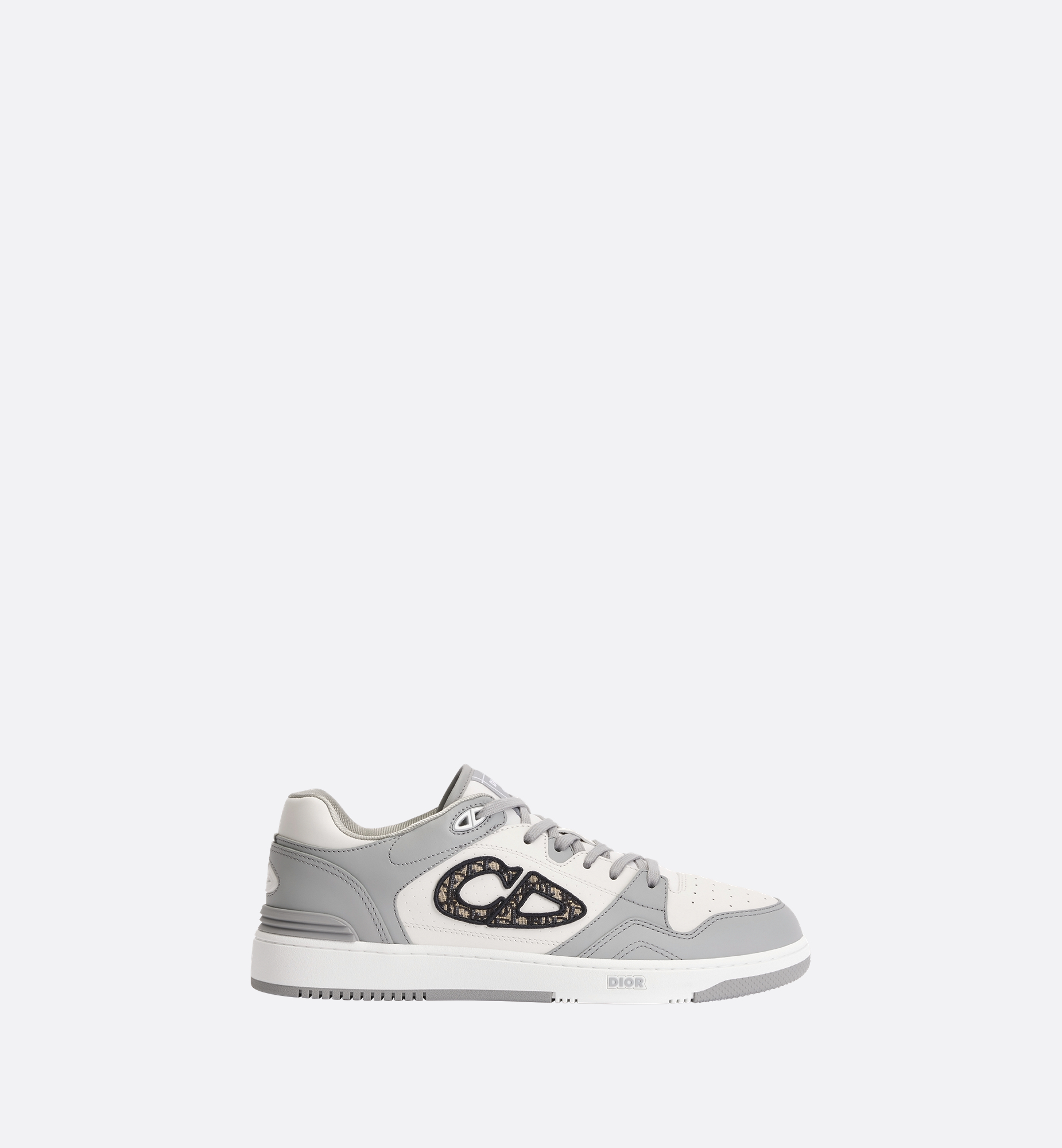 B57 Dribble Low-Top Sneaker Dior Gray and White Smooth Calfskin