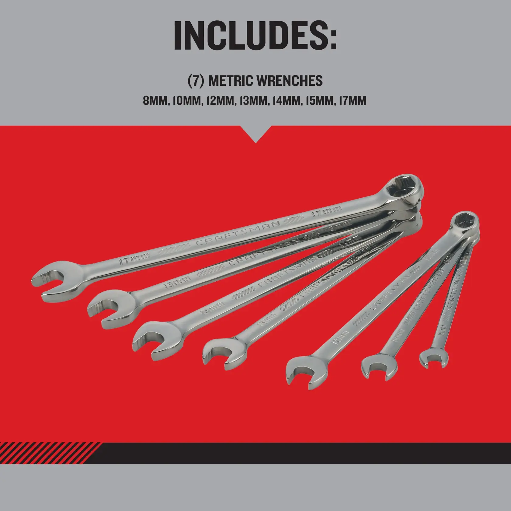 CRAFTSMAN® OVERDRIVE™ Metric Combination Wrench Set (7-Piece)