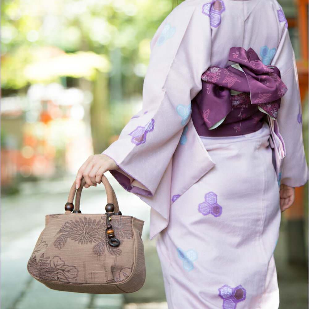 柿渋染め トートバッグ[着物に合う・手提げバッグ]レディース・ミセス