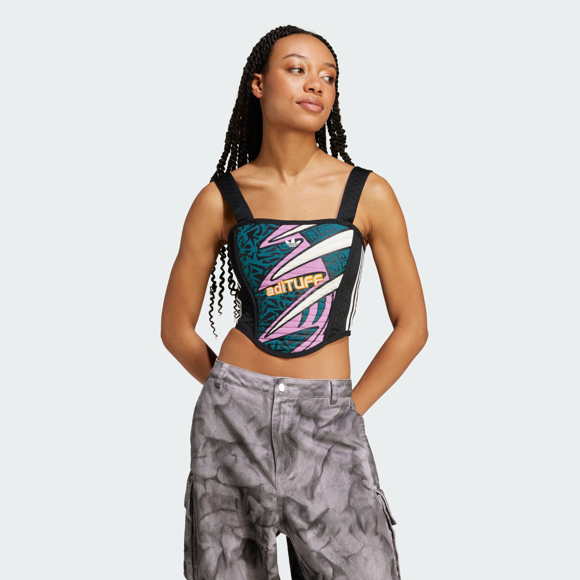 CLOTHING - Premium Corset Top - Turquoise | adidas Oman