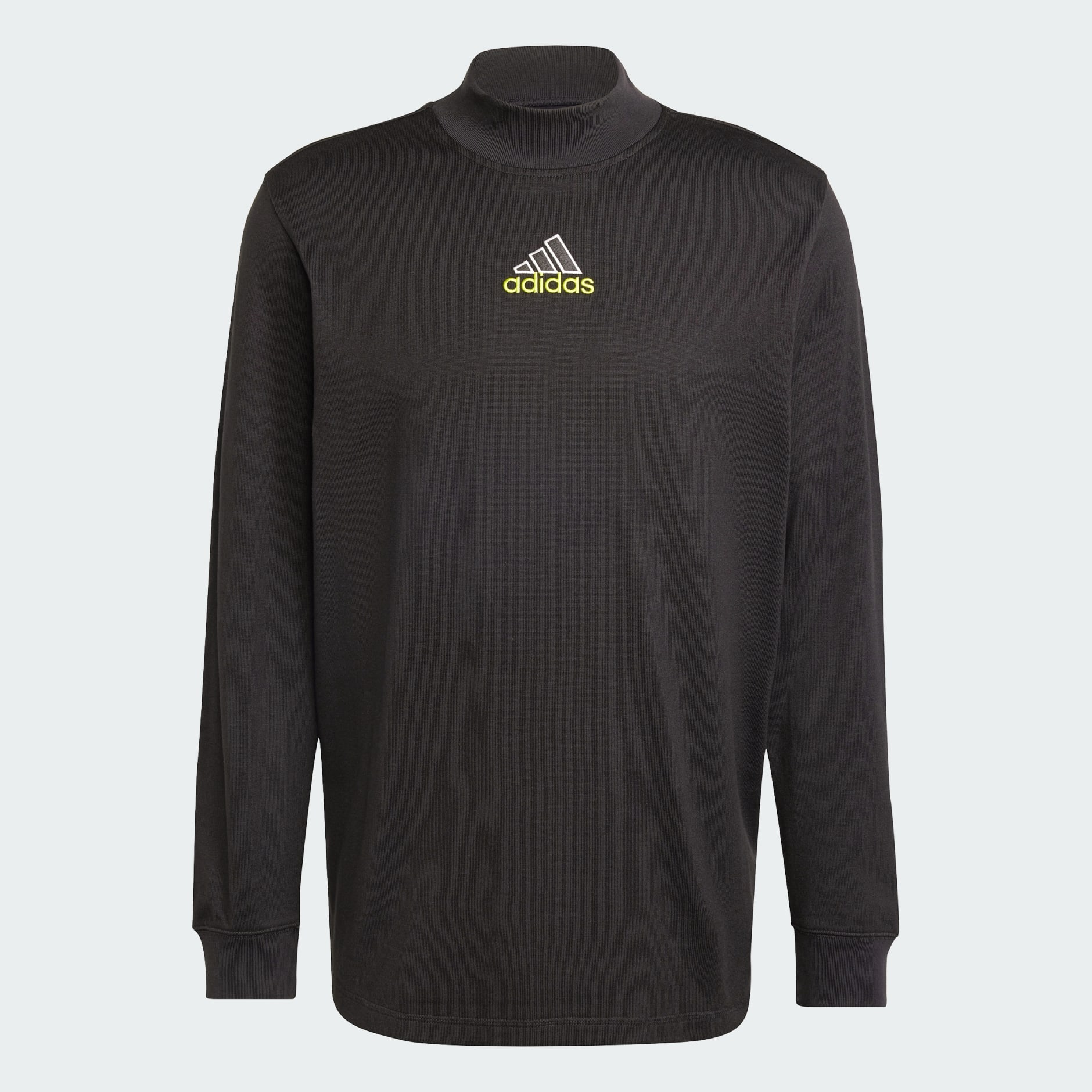Clothing - Long Sleeve Mock Neck Q1 Top - Black | adidas Oman