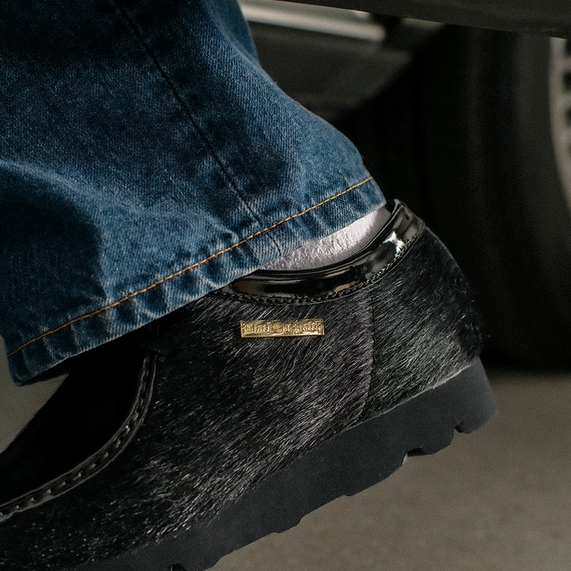 Clarks Wallabee Black Hair On BLACK EYE PATCH atmos | atmos