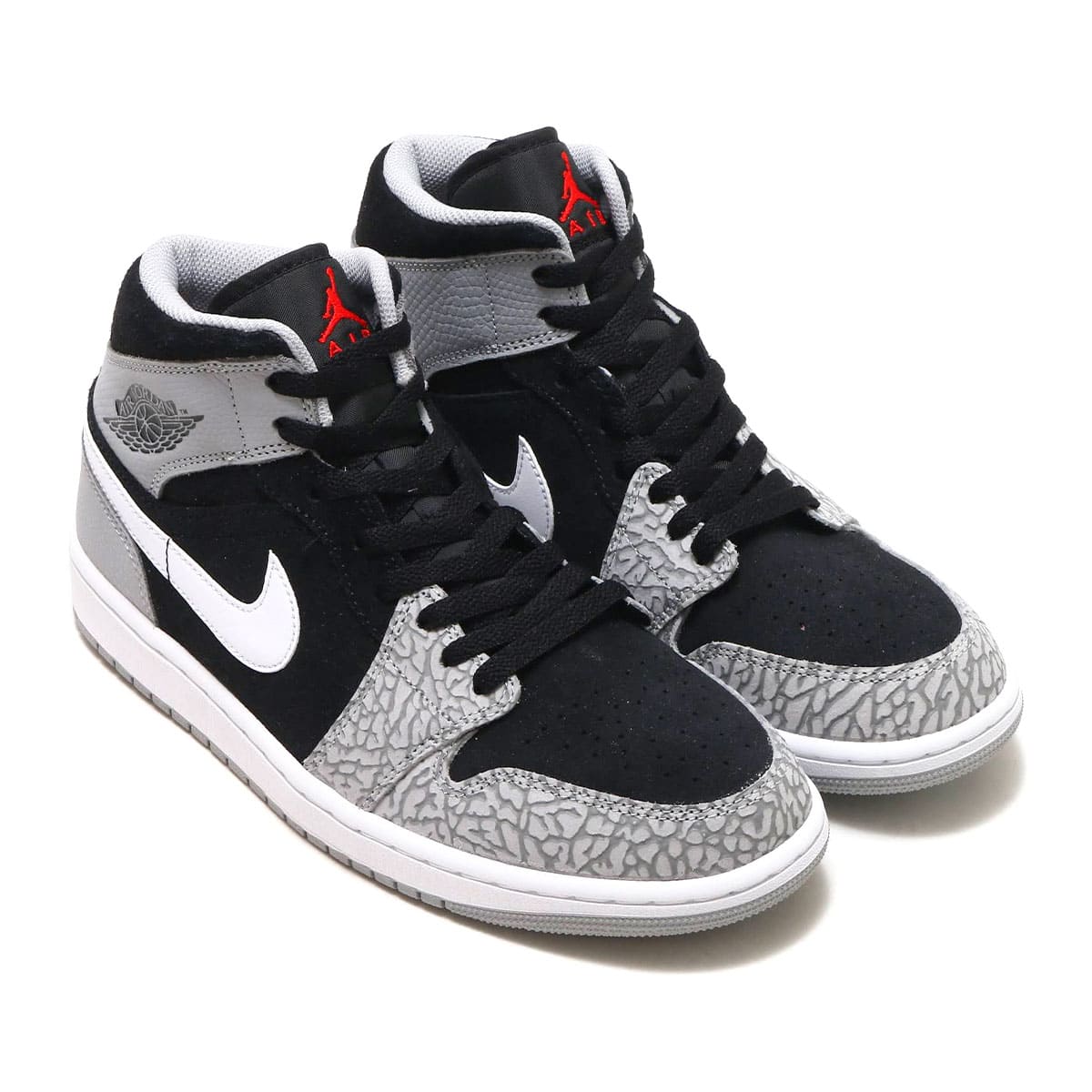 JORDAN BRAND AIR JORDAN 1 MID SE BLACK/UNIVERSITY RED-WHITE-LT