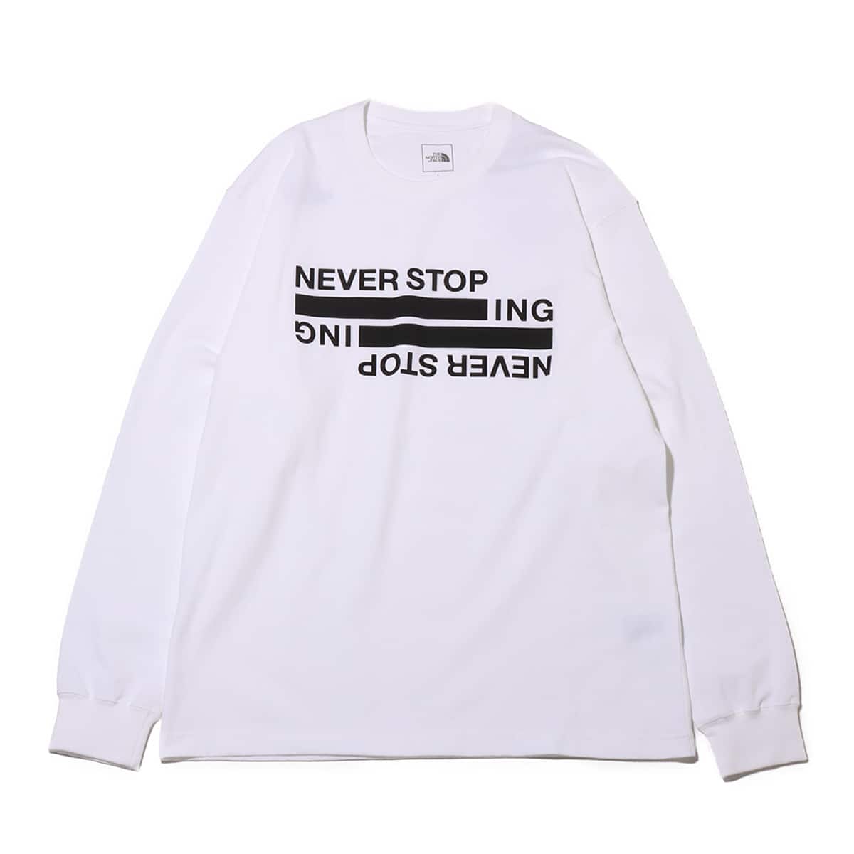 THE NORTH FACE L/S NEVER STOP ING Tee ホワイト（ザ・ノース