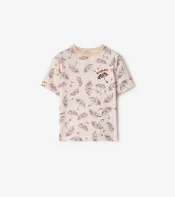 Umbrella Cotton T-shirt in Calico beige | Burberry® Official