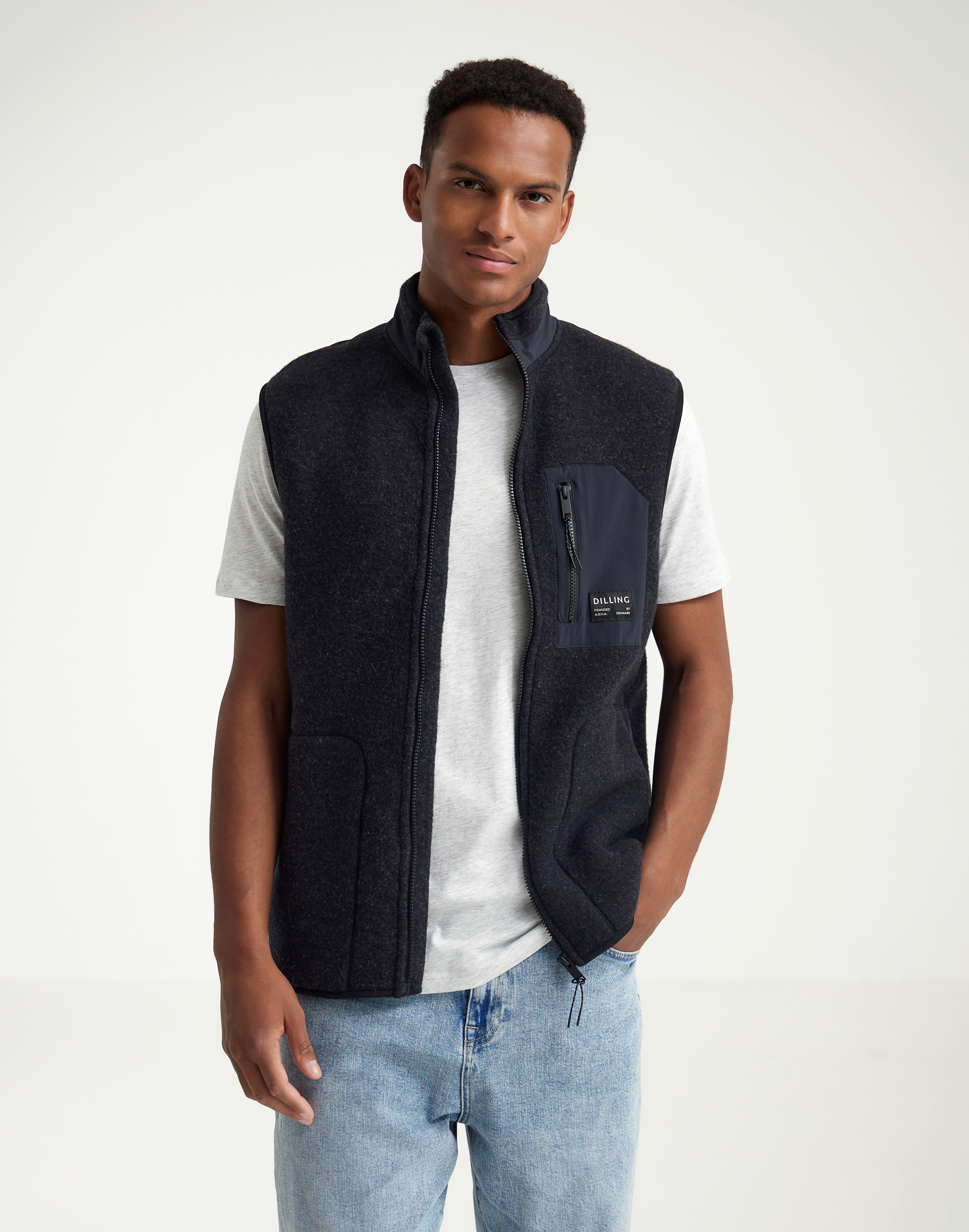 Men's merino wool fleece vest - Free shipping - Dilling