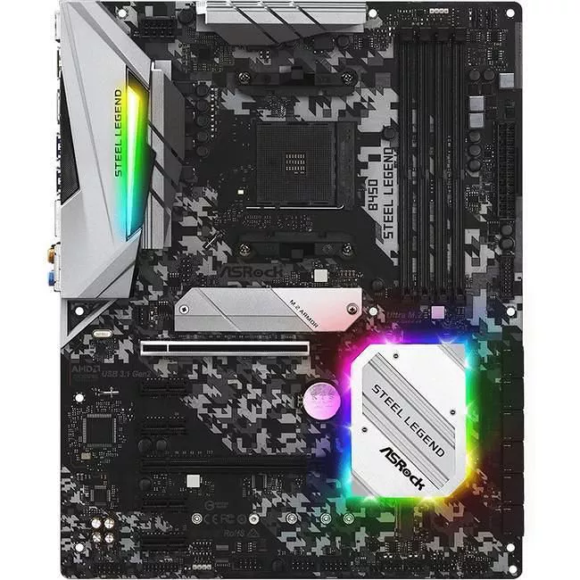 ASRock B450 STEEL LEGEND Desktop Motherboard - 1x Socket AM4 - AMD