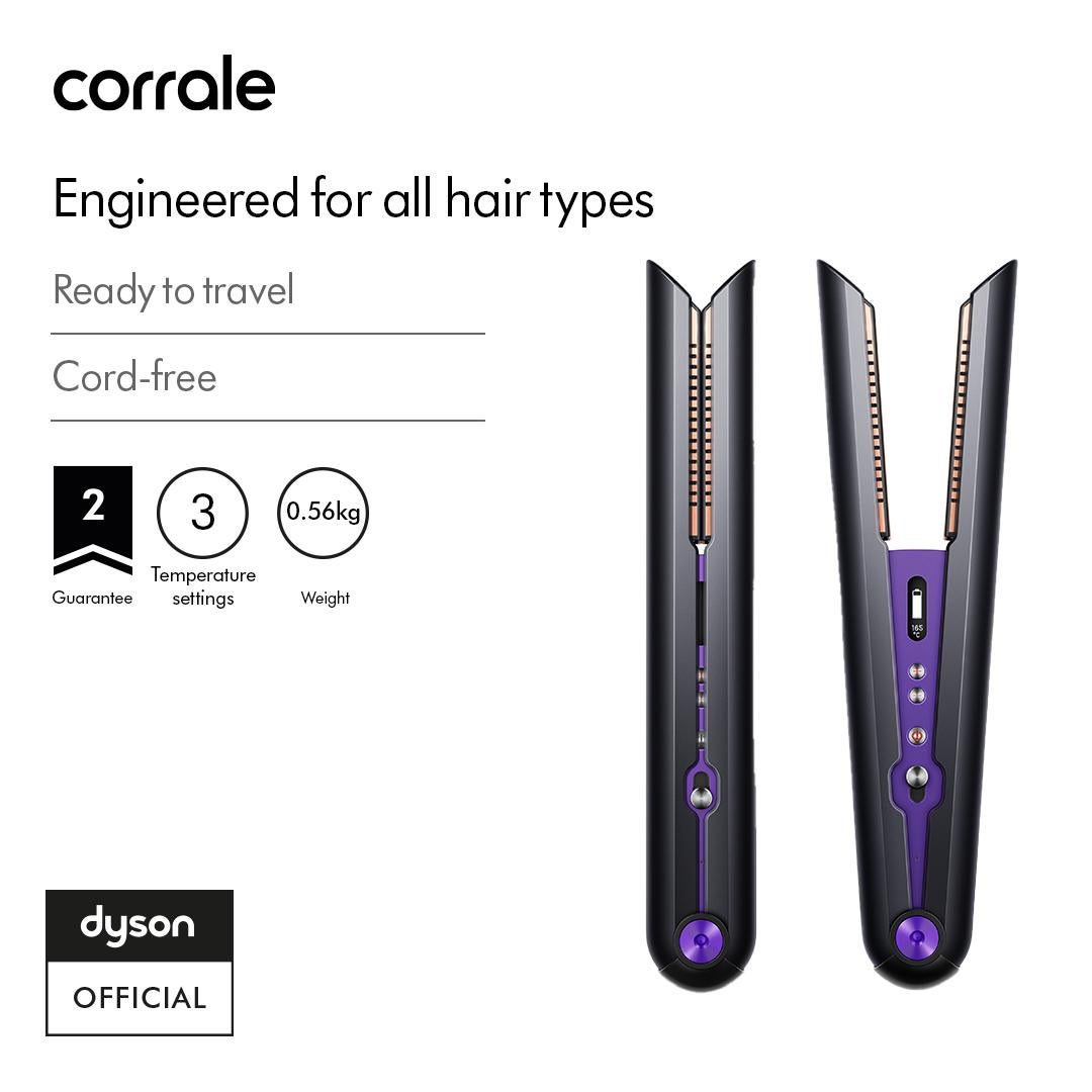 Shop Dyson Corrale™ hair straightener (Black/Purple) - Dick Smith