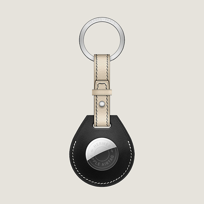 Apple AirTag Hermès bicolor key ring | Hermès Singapore