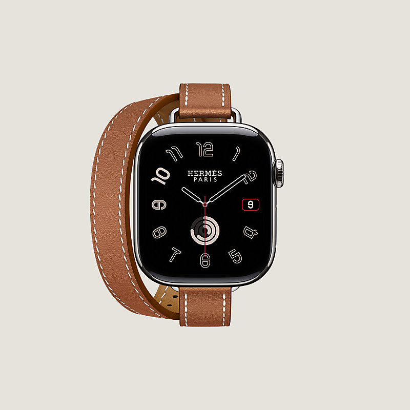 Band Apple Watch Hermès Double Tour 42 mm Attelage - Beige