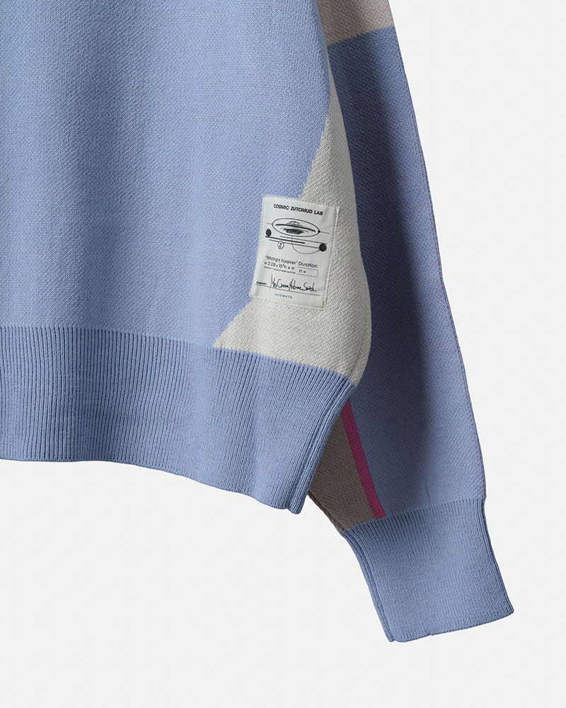 Full Zip Knit Jersey (Milkey Blue) - ZUTOMAYO MART