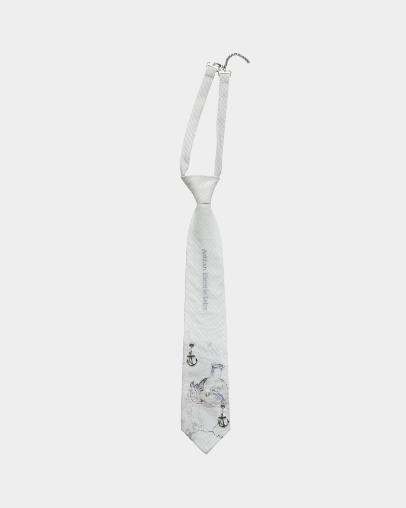 Ashban Electric Labo Chain Tie (White) - ZUTOMAYO MART
