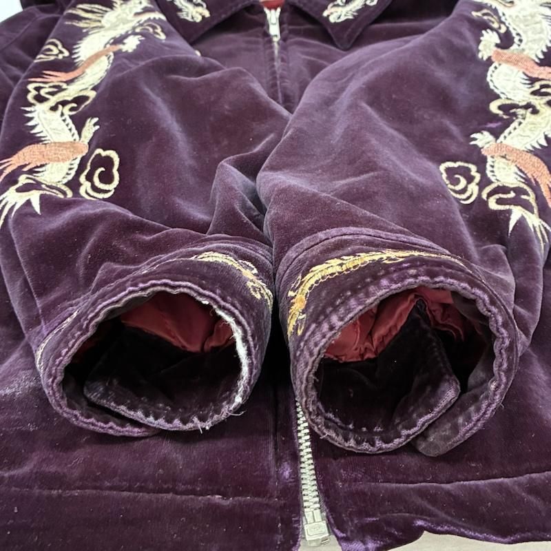 値下げ可能 BOURBON HOUSE ベロアスタジャン00s 刺繍 USED 古着