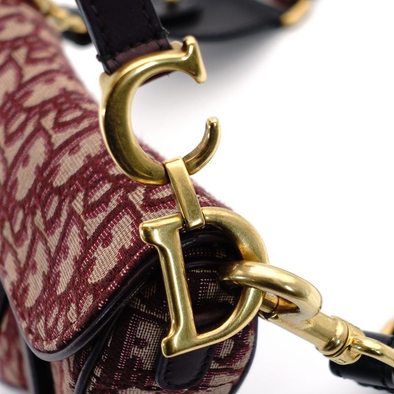 ディオール DIOR サドル ショルダーバッグ ボルドー トロッター