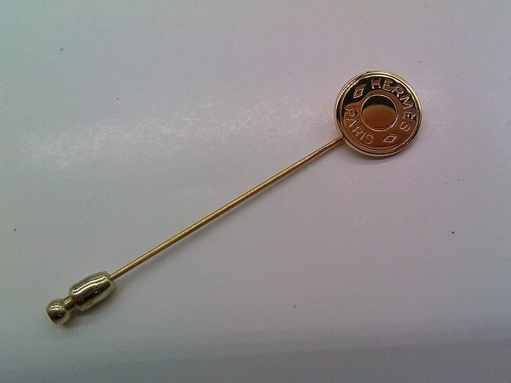 BJM2☆エルメス/HERMES セリエ ピンブローチ ハットピン ゴールド
