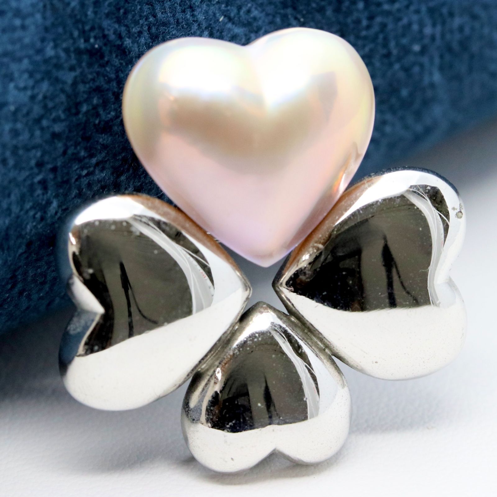 田崎真珠 マベパール ブローチ ネックレストップ シルバー ハート