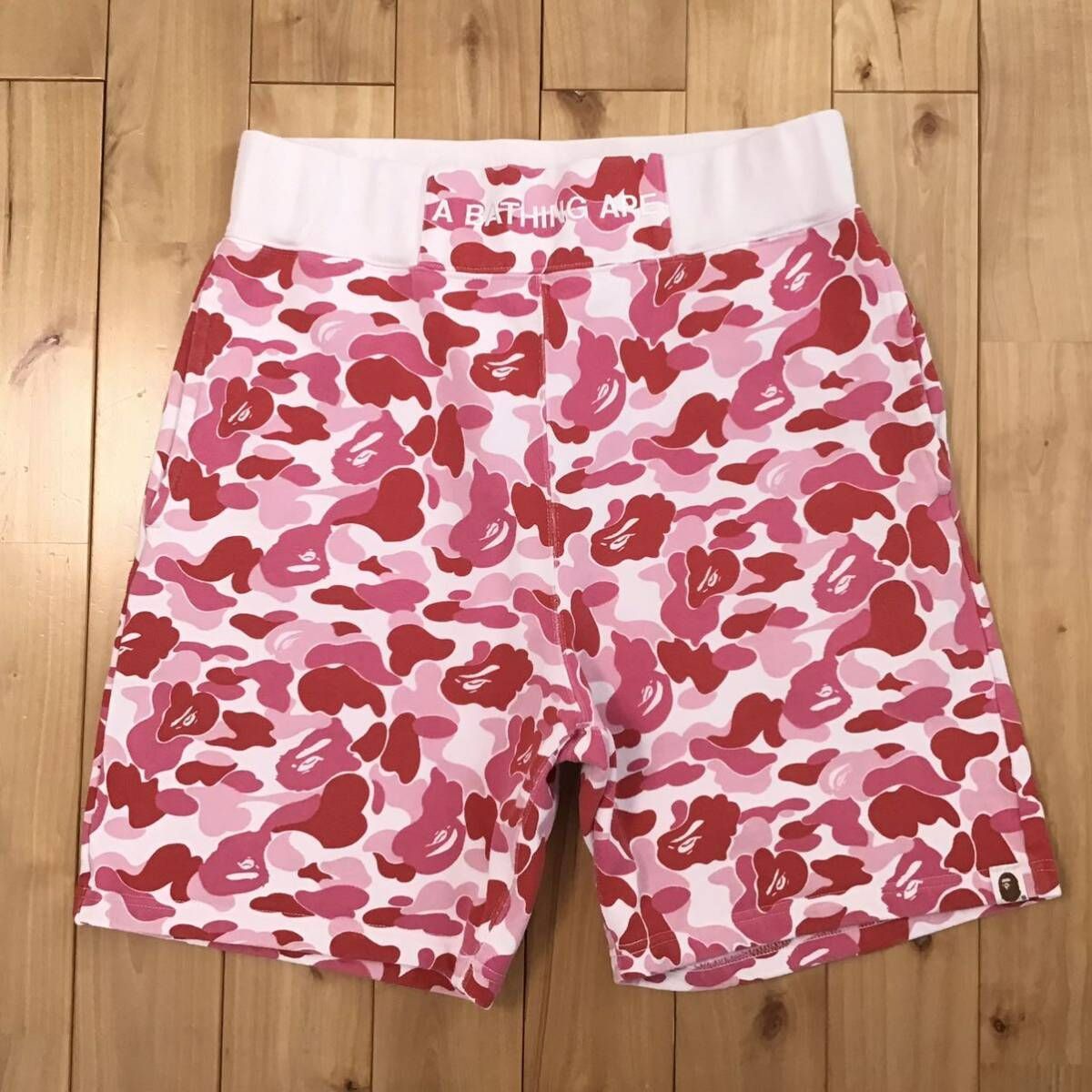 ABC camo pink スウェット ハーフパンツ Mサイズ a bathing ape BAPE