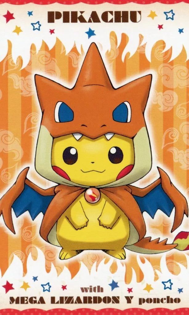 ポケモンセンター ポンチョを着たピカチュウ 名刺カード メガ