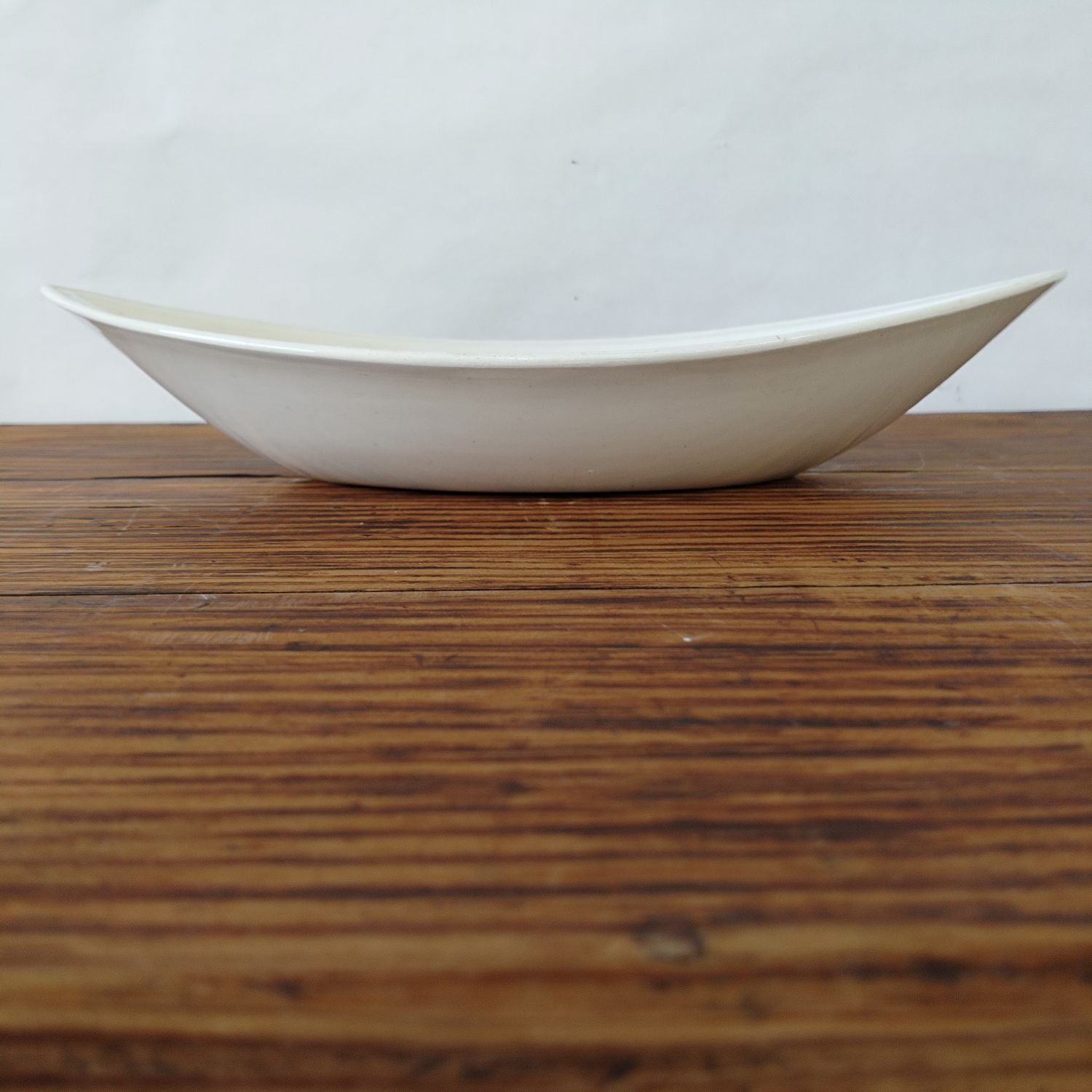 フランス 19世紀 希少 GIEN アンティーク ラヴィエ皿 26.1cm 舟形 刻印