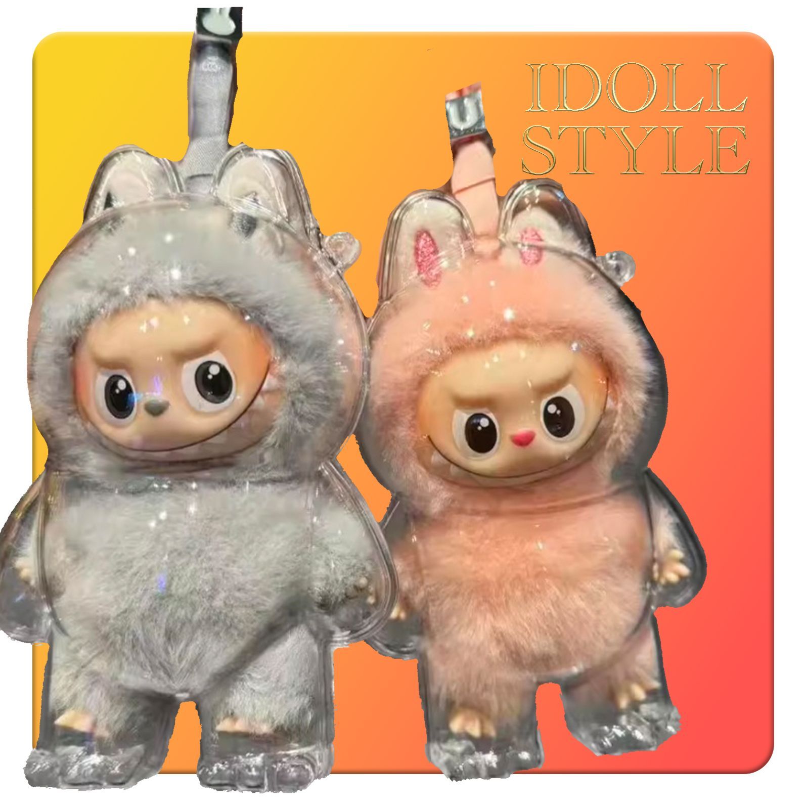 Mini Labubu/ 透明ケース 011 アルファベットラブブ PIN FOR LOVE