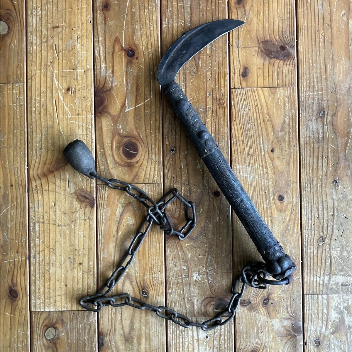 鎖鎌 ☆忍具 忍者 道具 江戸 当時もの 武具 時代もの 捕縛道具 刃