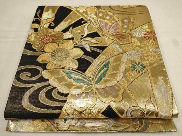 袋帯 美品 逸品 六通 正絹 A10 美品 逸品 六通柄袋帯 桜