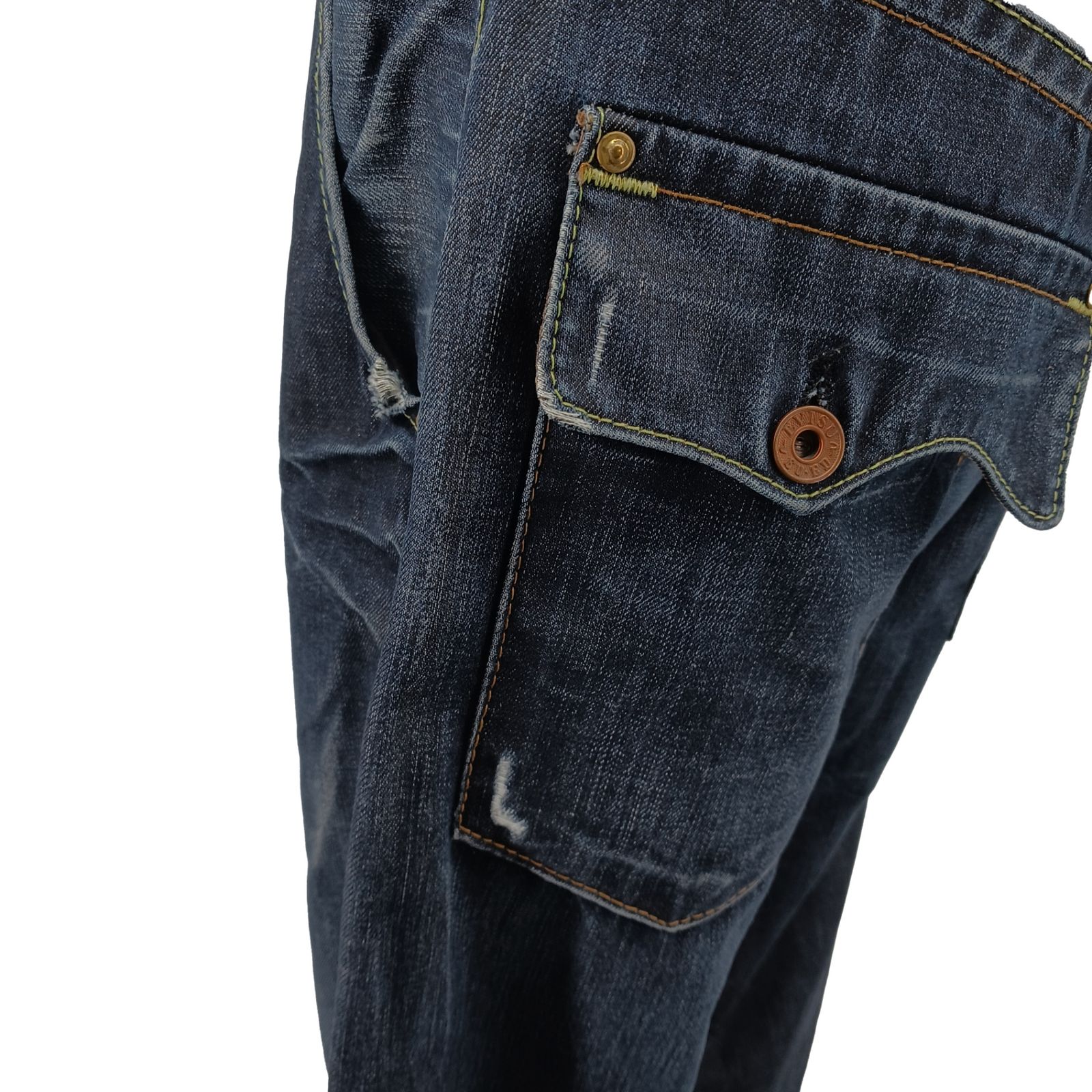 EVISU エヴィス EU ED ダメージジーンズ デニム 濃紺 33 - メルカリ