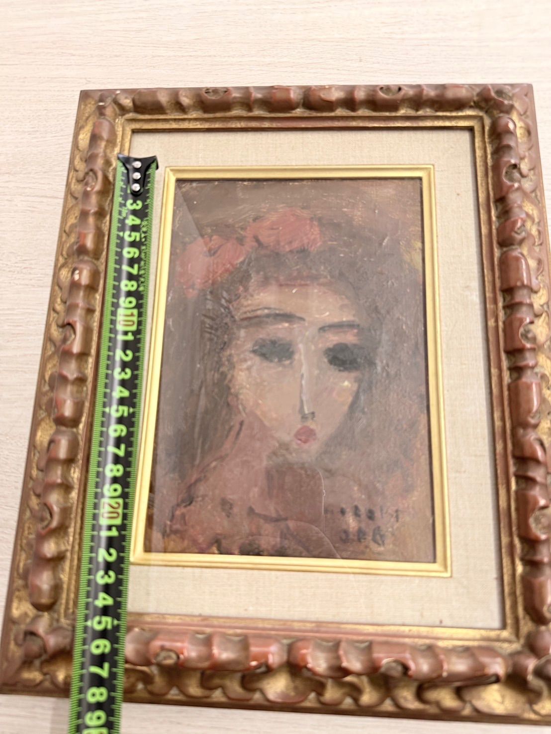 織田廣喜】【織田広喜】『タイトル不明』油彩 0号 直筆サイン 美術作品