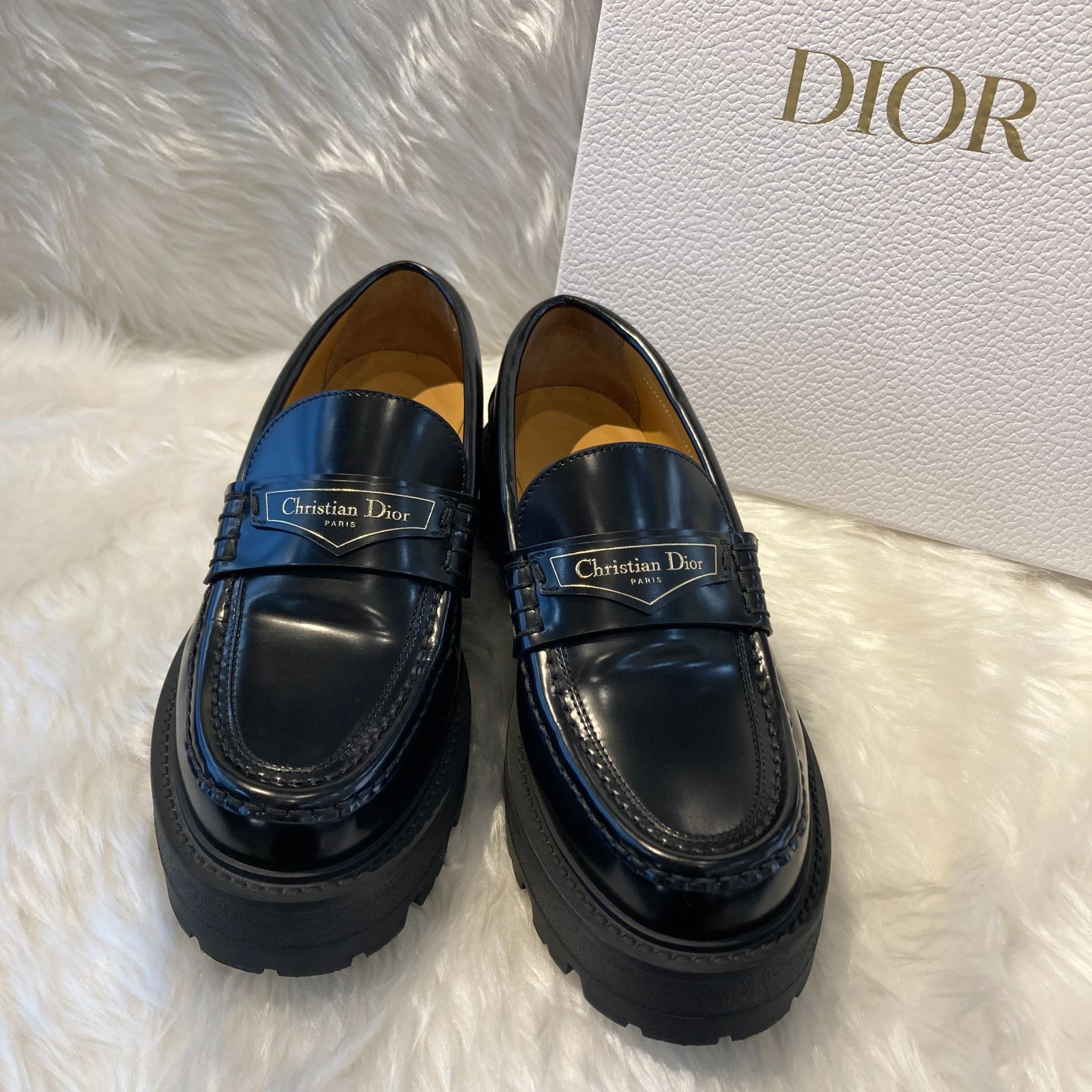 DIOR ✨美品✨ Dior Boy プラットフォーム ローファー ブラック 37.5