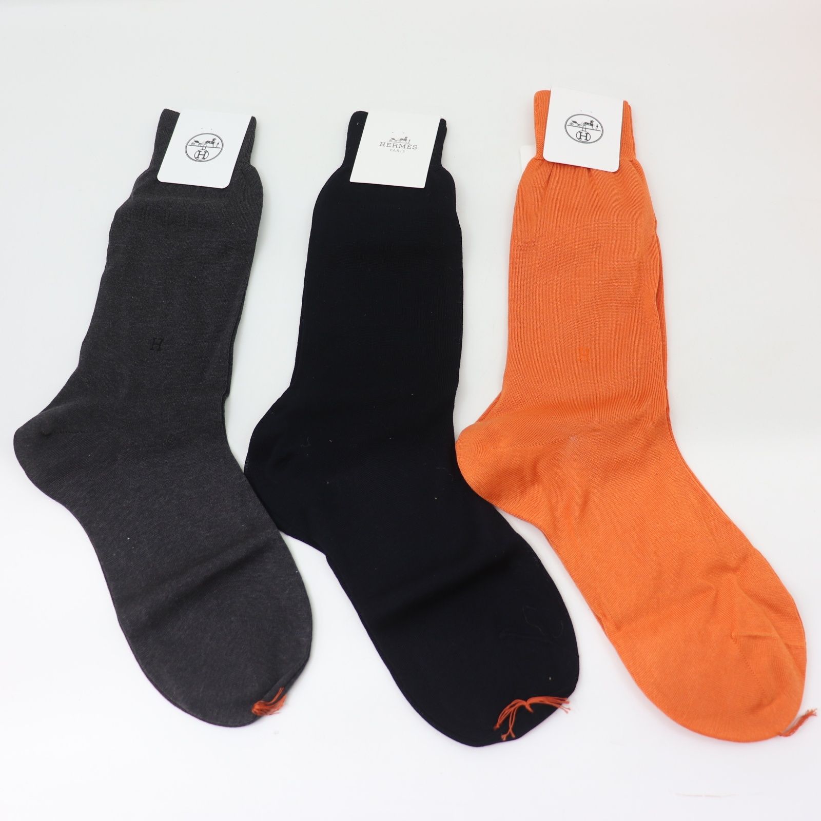 ITIQ3UEOCZYQ 未使用 保管品 HERMES エルメス 靴下 ソックス 3セット H